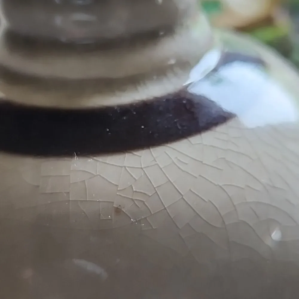 Crock Vases With Crazing & Embossed Euro Decorative Accents